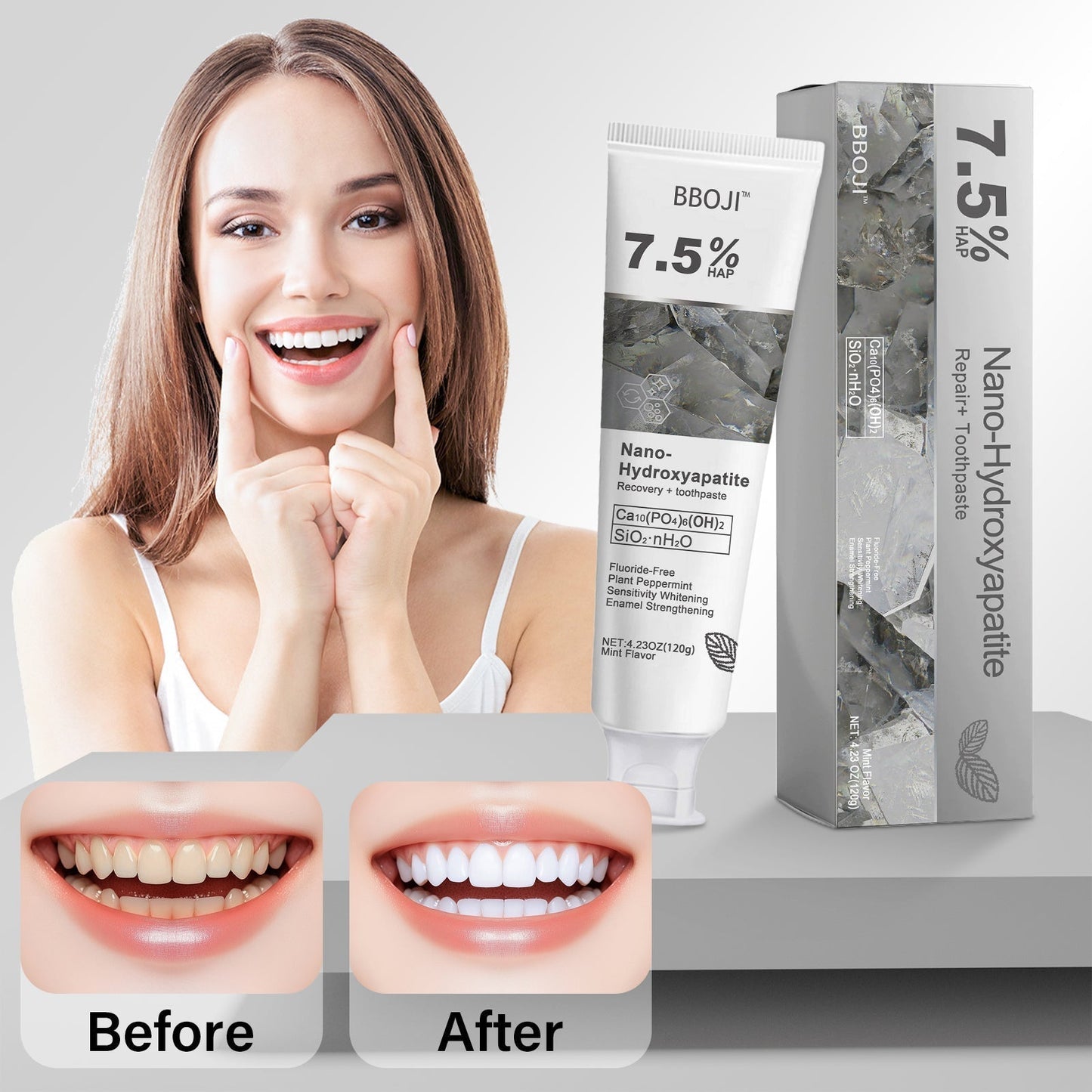 🔥🔥Final 12 Hours: 60%OFF🎁 BBOJI™ Fluoride-Free Hydroxyapatite Toothpaste 💎 Your Smile, Naturally Brighter!(副本)