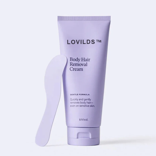 LOVILDS™7-in-1 Gentle Hair Removal Cream that hydrates, brightens & exfoliates – all while removing hair in minutes.